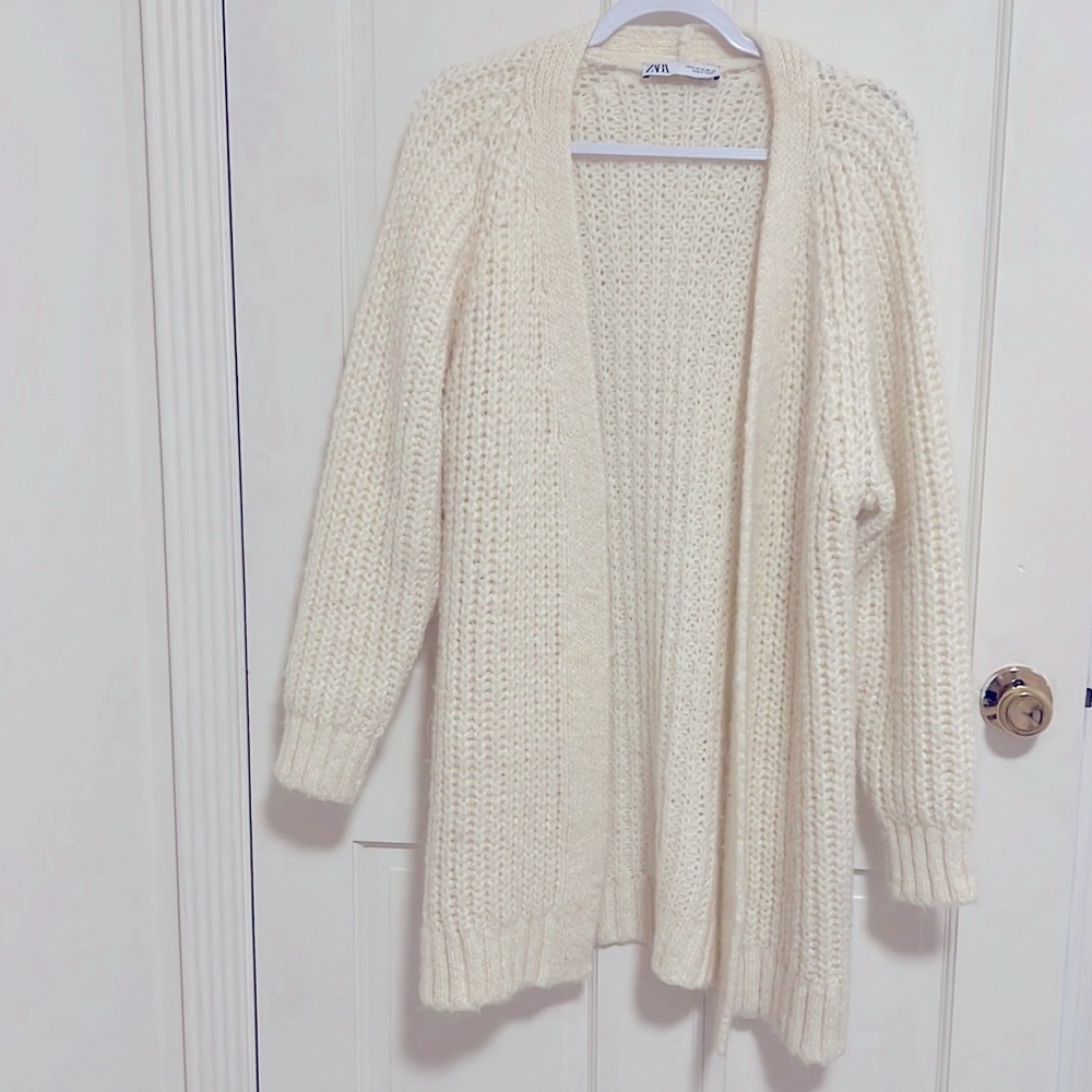 Zara oversized knit cardigan sweater